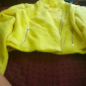 A yellow zipper Jacket